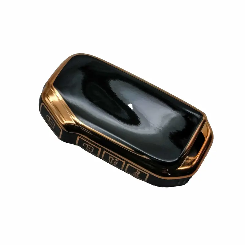 Kia Alpha Jack Knife Tpu Key Cover 4 Buttons 2019 - 2025 - Black & Golden 2