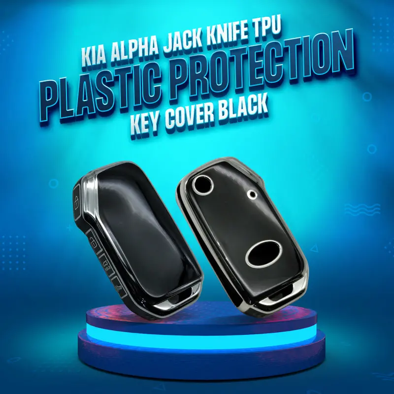 Kia Alpha Jack Knife Tpu Key Cover Black Chrome 4 Buttons 2019 - 2025 1