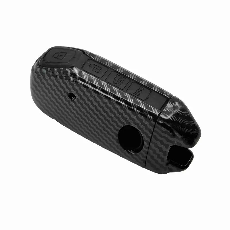 Kia Alpha Keyless Tpu Key Cover Black Pvc 4 Buttons 2019 - 2025 - Carbon Fiber - Full Cover Remote Case 2