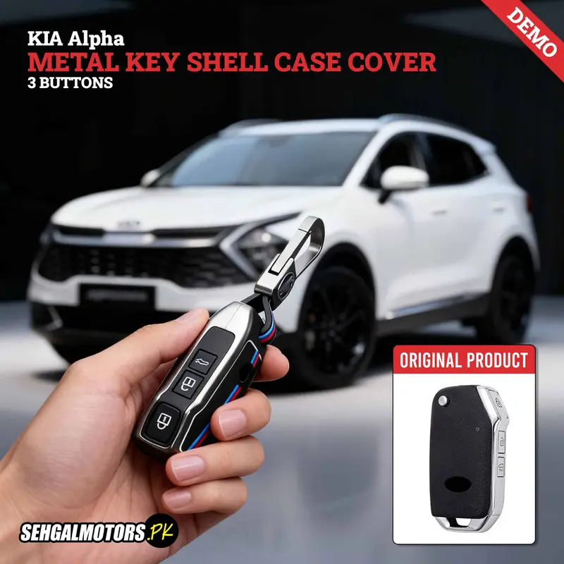 Kia Alpha Metal Key Shell Case Cover 3 Buttons 2022 - 2023 1