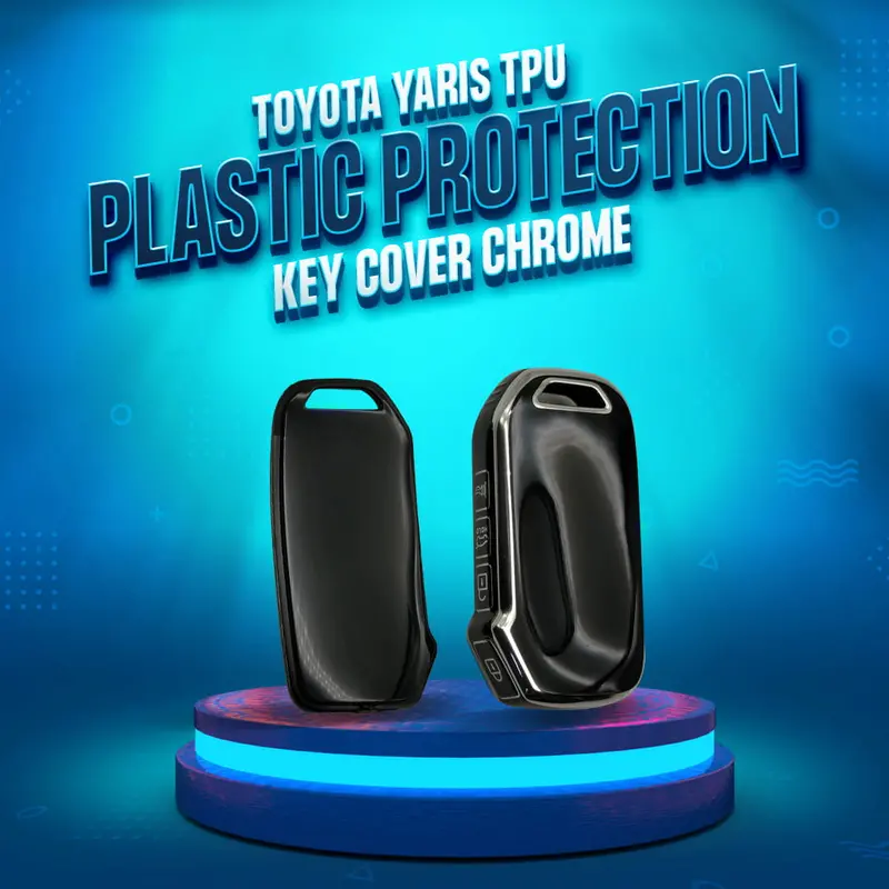 Kia Alpha Tpu Plastic Protection Key Cover Black With Chrome 4 Button 2019 - 2025 1