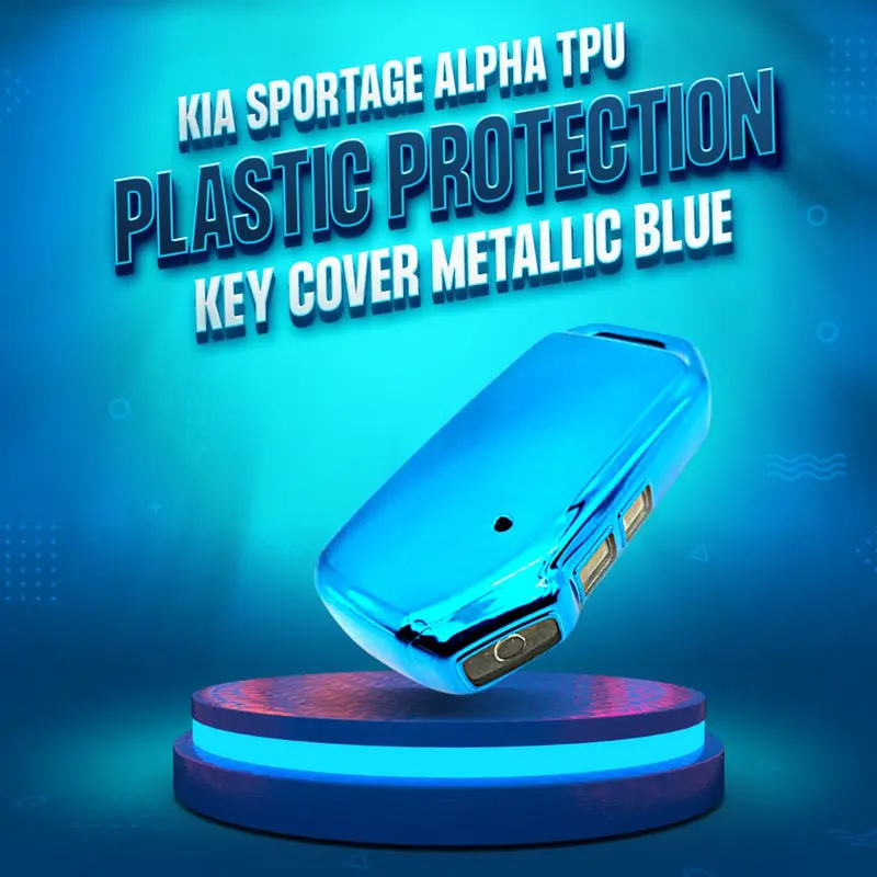 Kia Alpha Tpu Plastic Protection Key Cover Metallic Blue 2019 - 2025 1