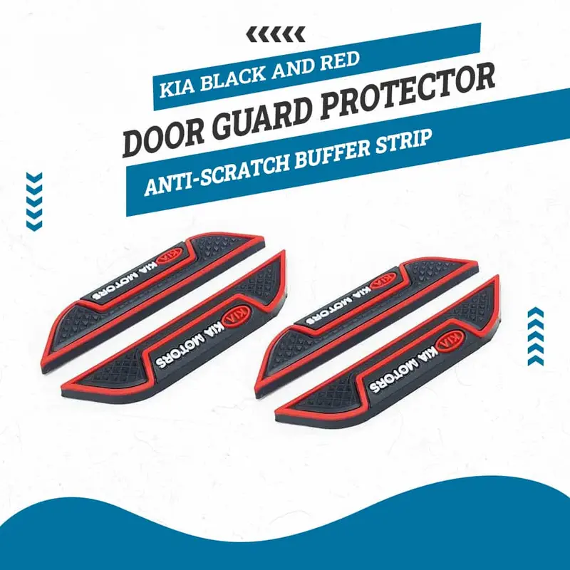 Kia Black And Red Door Guard Protector - Edge Protection Anti-Scratch Buffer Strip 1