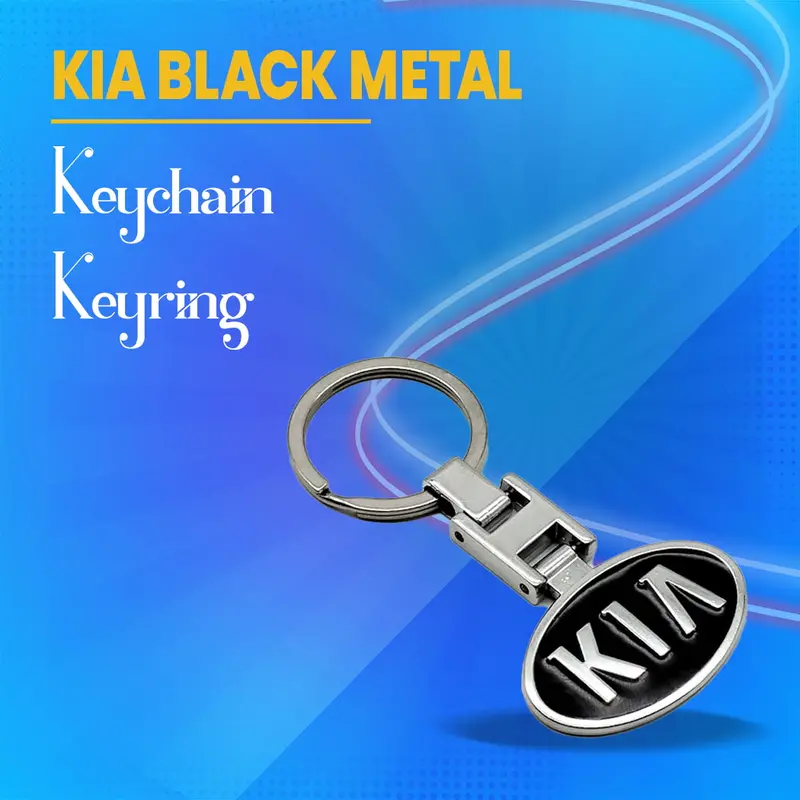 Kia Black Metal Keychain Keyring 1