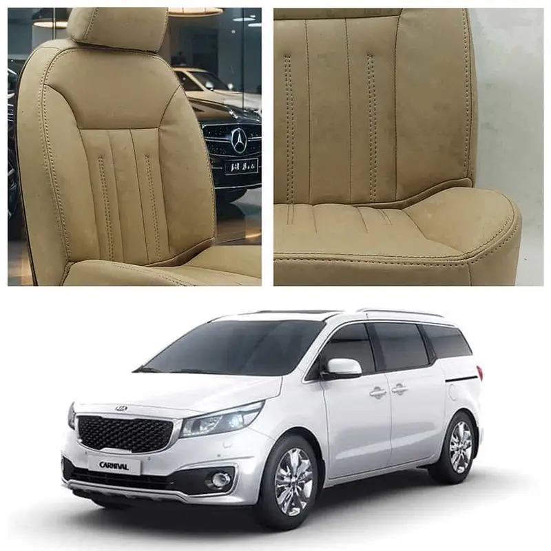 Kia Grand Carnival Audi Design Beige Seat Covers 2019 - 2025 1