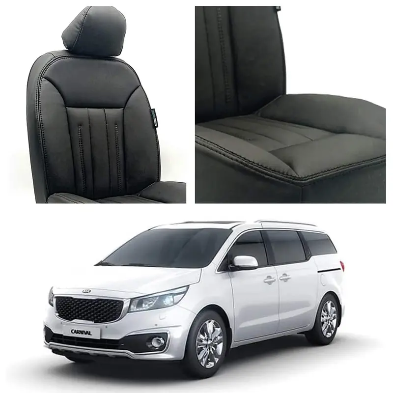 Kia Grand Carnival Audi Design Black Seat Covers 2019 - 2025 1