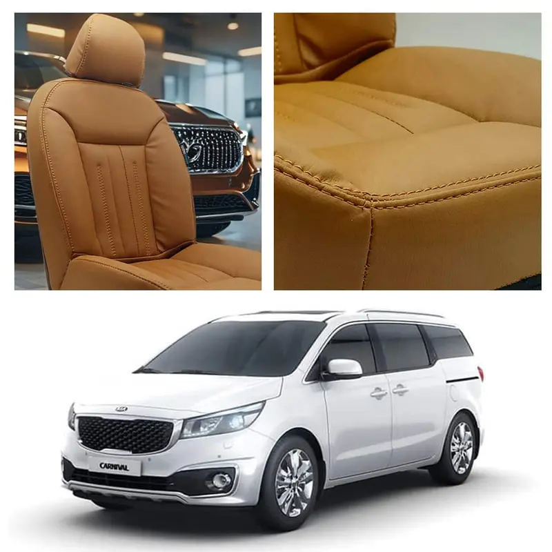 Kia Grand Carnival Audi Design Brown Seat Covers 2019 - 2025 1