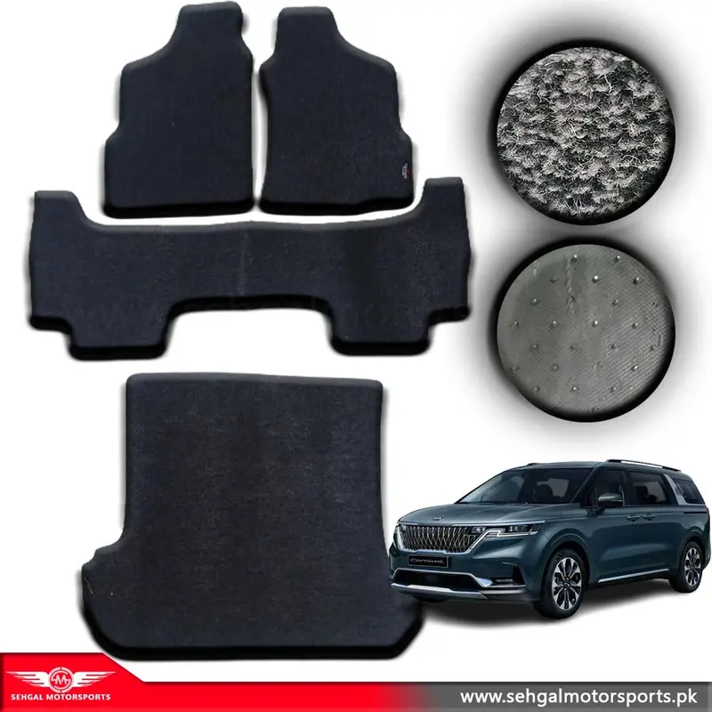 Kia Grand Carnival Carpet Floor Mat Special Black/Gray 6Pcs Model 2018-2021 1
