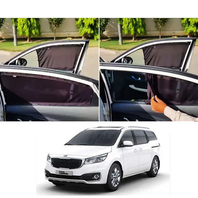 Kia Grand Carnival Custom Fit Retractable Curtains 4 Pcs 2019 - 2025 - Sun Shade - Parda 1