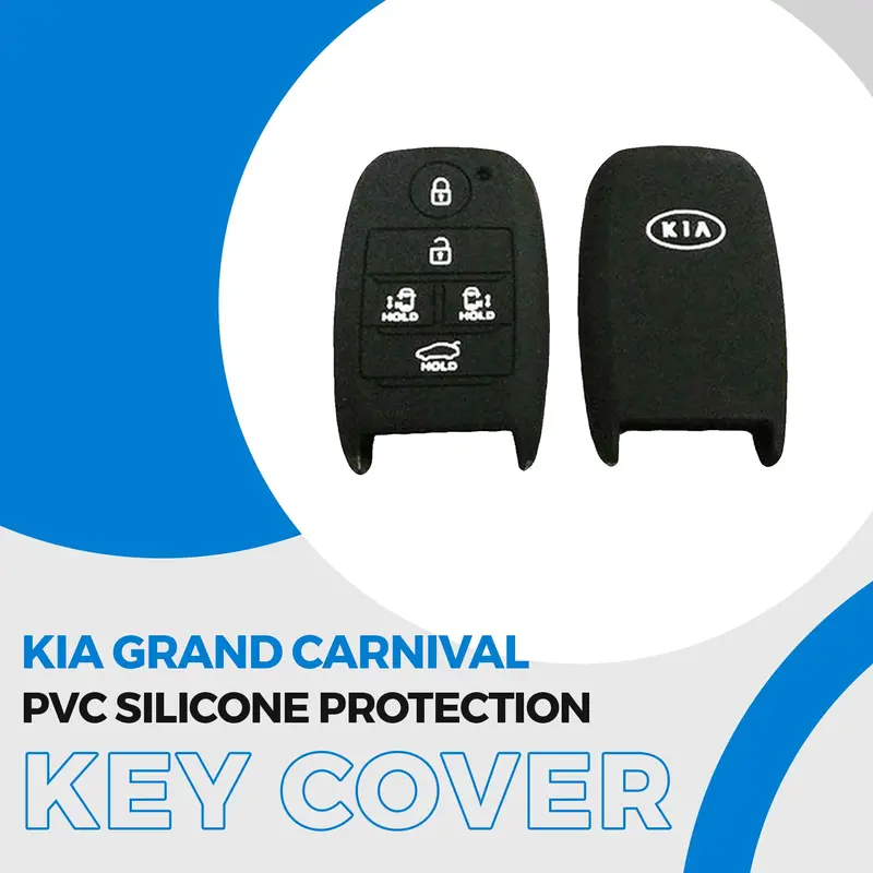 Kia Grand Carnival Pvc Silicone Protection Key Cover 5 Button Black 2019 - 2025 1