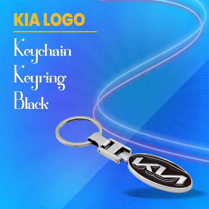 Kia Logo Car Black Metal Keychain Keyring 1