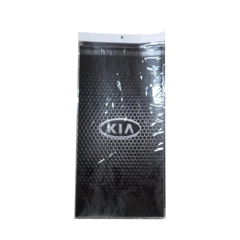 Kia Logo Car Center Column Pillar Decorative Sticker Black Carbon Fiber Pair 2