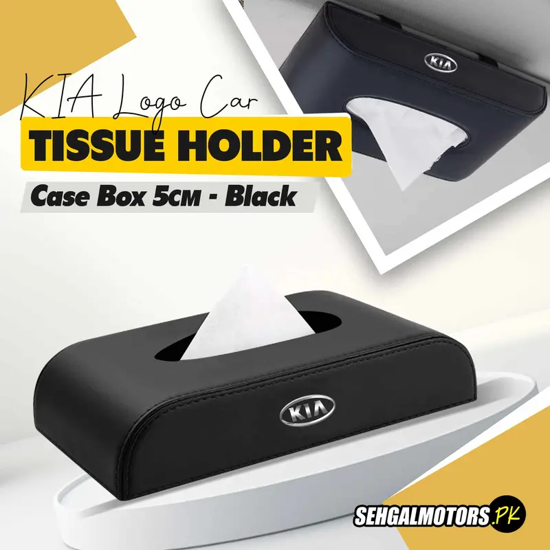 Kia Logo Car Tissue Holder Case Box 5Cm - Black 1