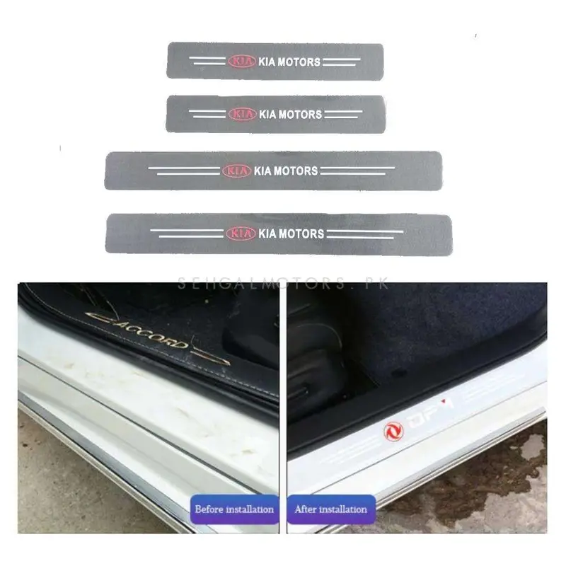 Kia Logo Door Sill Scuff Plate Protection Strips Transparent 2