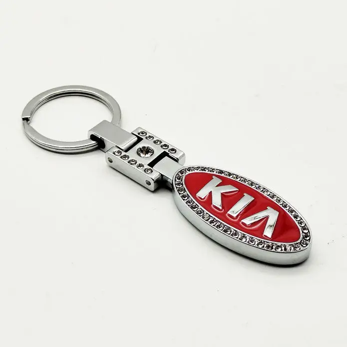 Kia Logo Keychain Keyring Diamond Style - Red 2