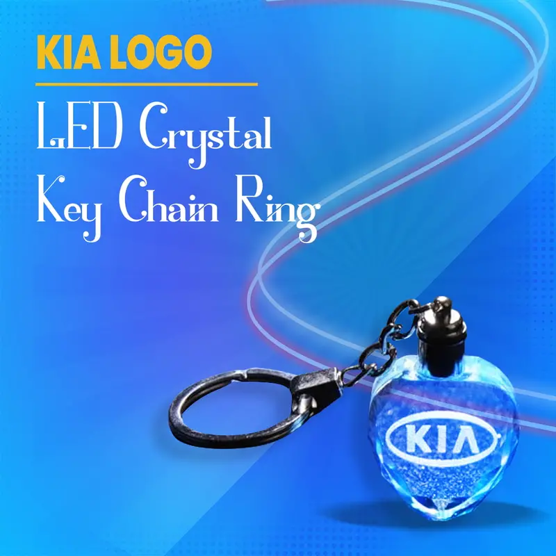 Kia Logo Led Crystal Keychain Ring 1