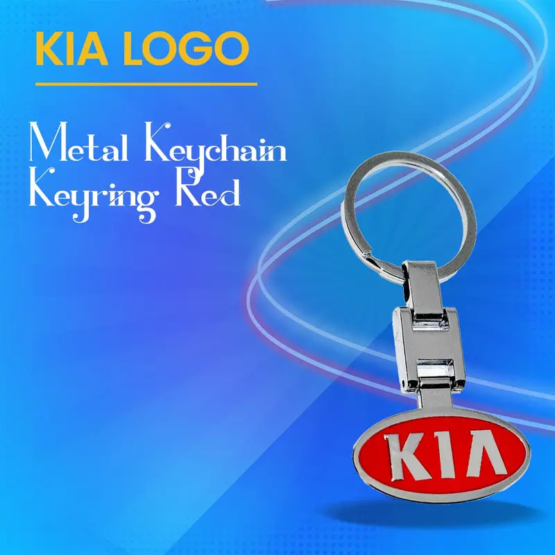 Kia Logo Metal Keychain Keyring - Red 1