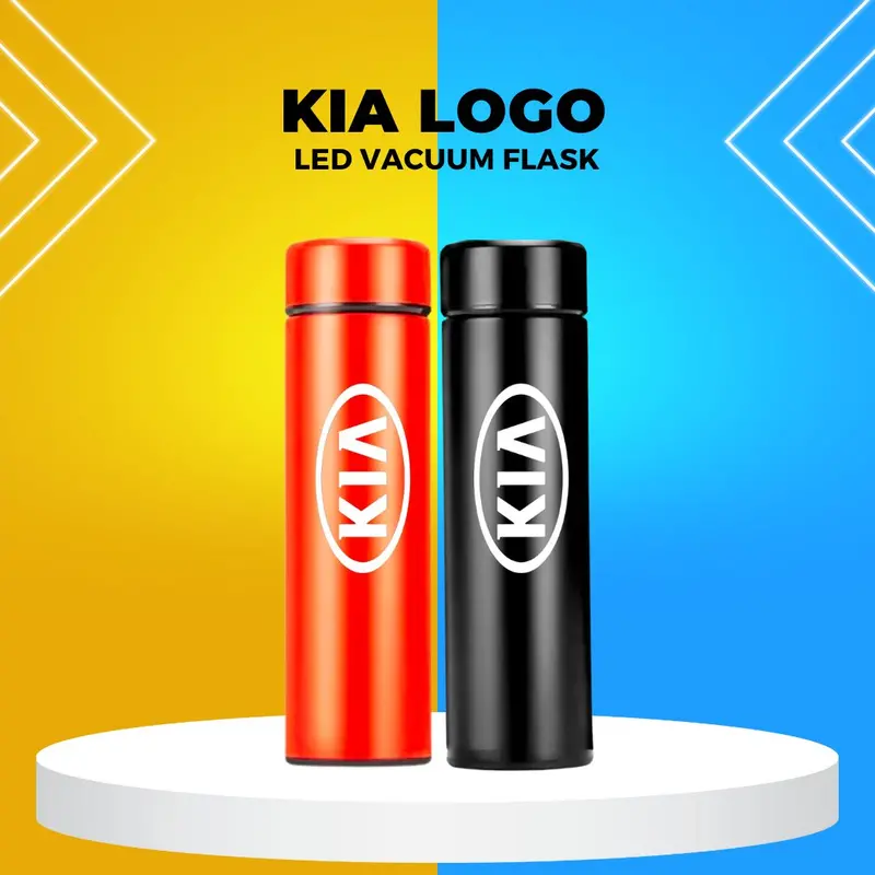 Kia Logo Vacuum Flask Led Temperature Display Multi Color 1