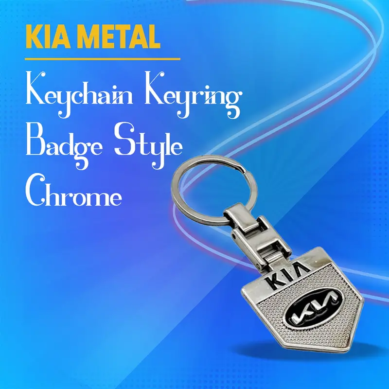 Kia Metal Keychain Keyring Badge Style - Chrome 1