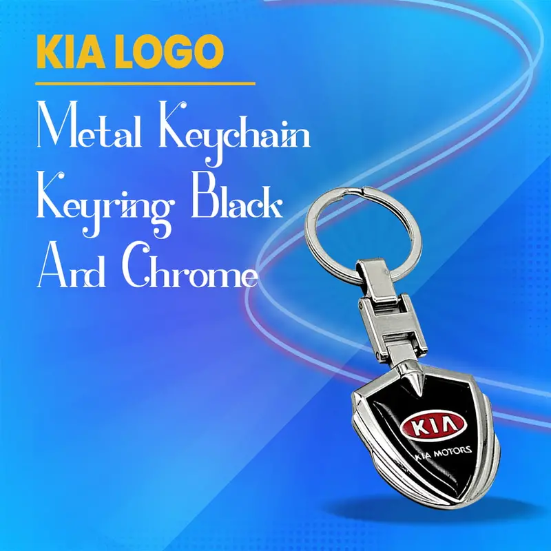 Kia Metal Keychain Keyring - Black And Chrome 1