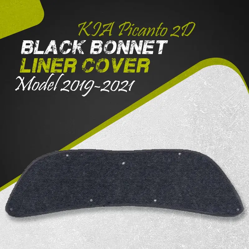 Kia Picanto 2D Black Bonnet Liner Cover 2019 - 2025 - Protector Lid Garnish Bonnet Namda 1