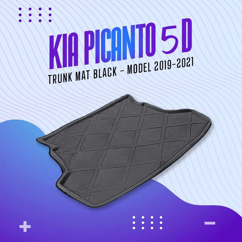 Kia Picanto 5D Tpe Trunk Mat Black 2019 - 2025 - Cargo Boot Liner Diggi Protection Tray Cover 1