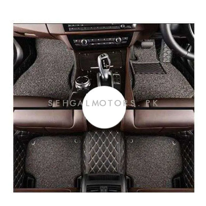 Kia Picanto 9D Custom Floor Mat Mix Thread Grass 3 Pcs 2019 - 2025 - Black With Grey 2