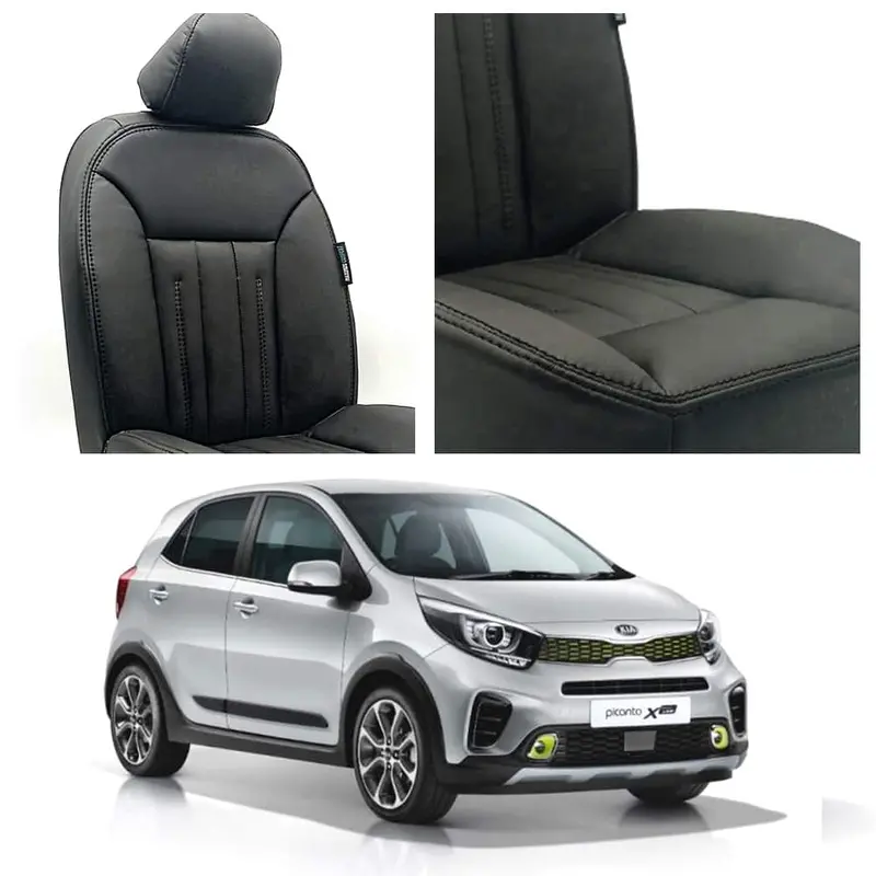 Kia Picanto Audi Design Black Seat Covers 2019 - 2025 1
