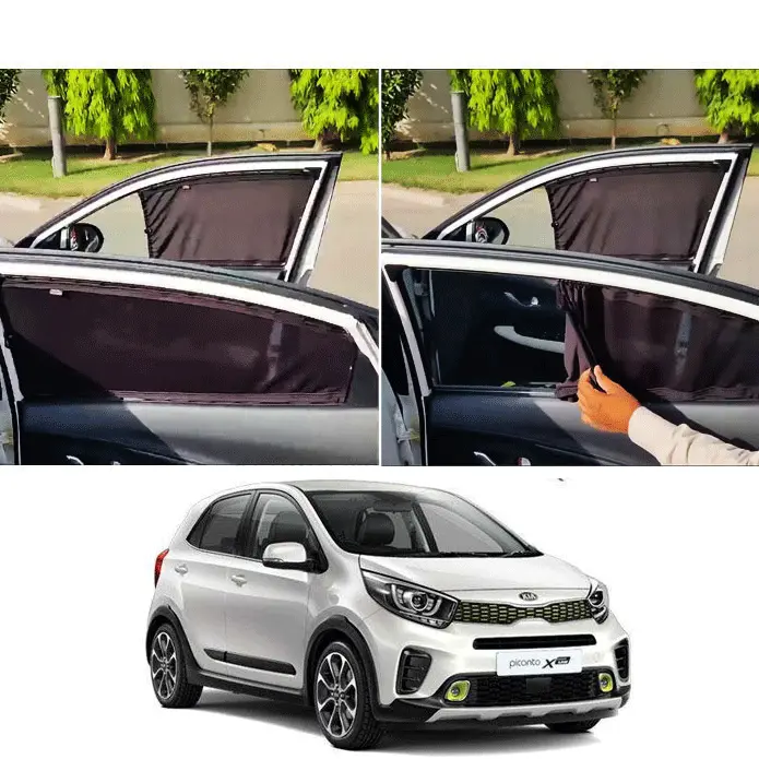 Kia Picanto Custom Fit Retractable Curtains 2019 - 2025 - Sun Shade - Parda 1