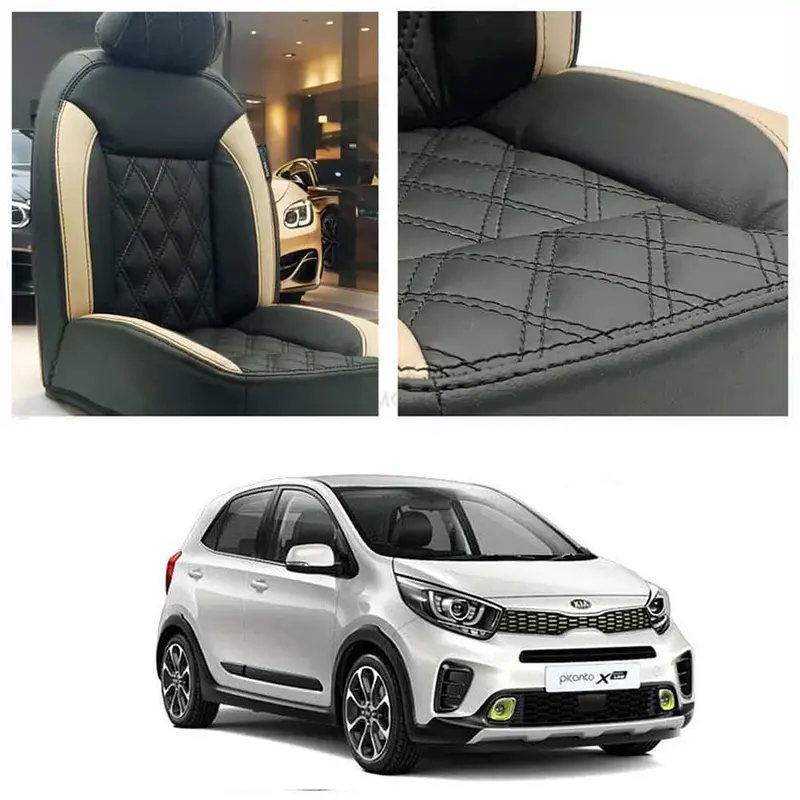 Kia Picanto Diamond Cut Black Beige Seat Covers 2019 - 2025 1