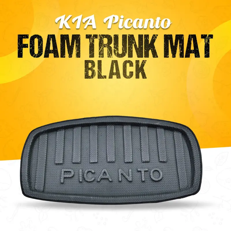 Kia Picanto Foam Trunk Mat Black Mix Design 2019 - 2025 - Cargo Boot Liner Diggi Protection Tray Cover 1