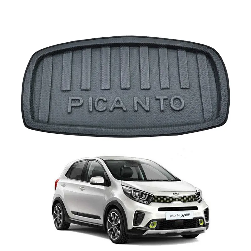 Kia Picanto Foam Trunk Mat Black Mix Design 2019 - 2025 - Cargo Boot Liner Diggi Protection Tray Cover 2