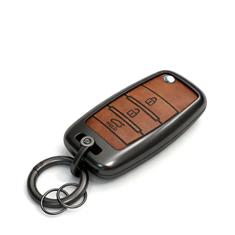 Kia Picanto Metal Key Shell Case Cover Brown 2019 - 2025 - Key Chain - Replacement Casing 2