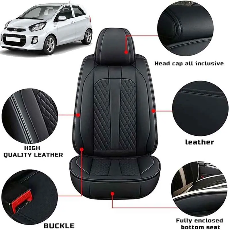 Kia Picanto Seat Cover Japanese Leather Black Model 2019-2022 1