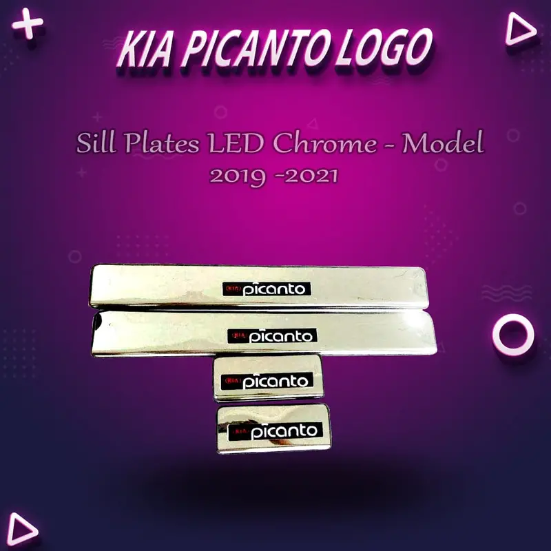 Kia Picanto Sill Plates Led Chrome - Model 2019 -2024 1
