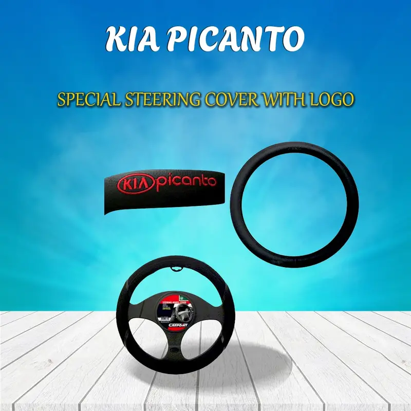 Kia Picanto Special Steering Cover With Logo 2019 - 2025 - Long Life | Best Steering Cover 1