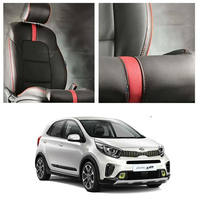 Kia Picanto Type R Black Red Seat Covers 2019 - 2025 1