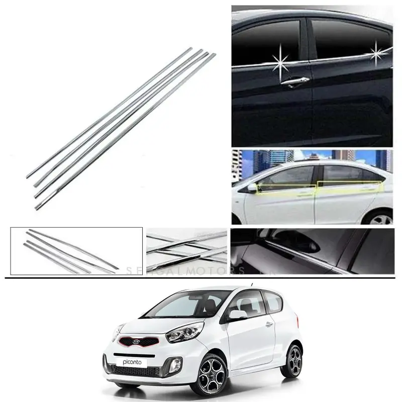 Kia Picanto Window Chrome Weather Strips 4 Pcs 2019 - 2025 1