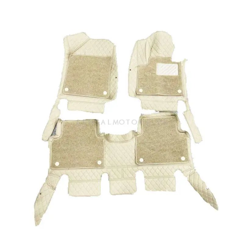 Kia Sorento 9D Floor Mats Mix Thread Grass 3 Pcs 2021 - 2024 - Beige With Beige 2