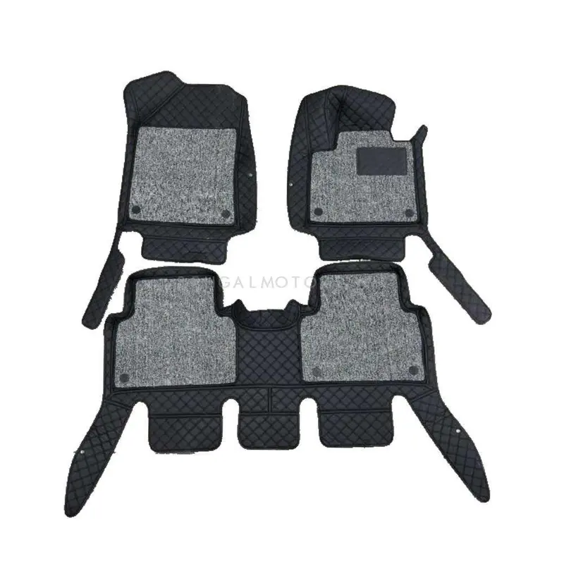 Kia Sorento 9D Floor Mats Mix Thread Grass 3 Pcs 2021 - 2024 - Black With Grey 2