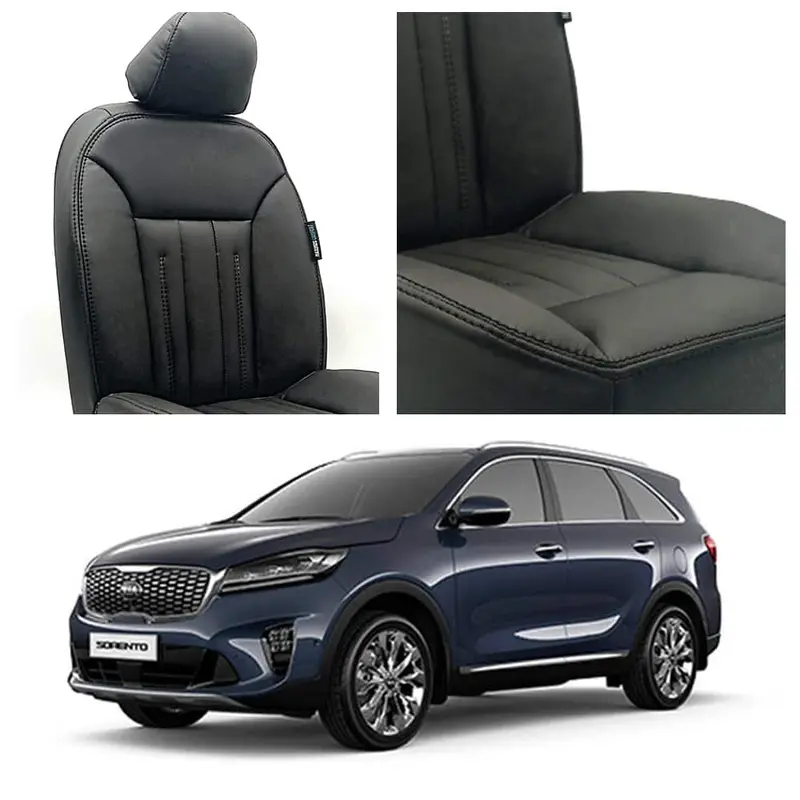 Kia Sorento Audi Design Black Seat Covers 2021 - 2024 1