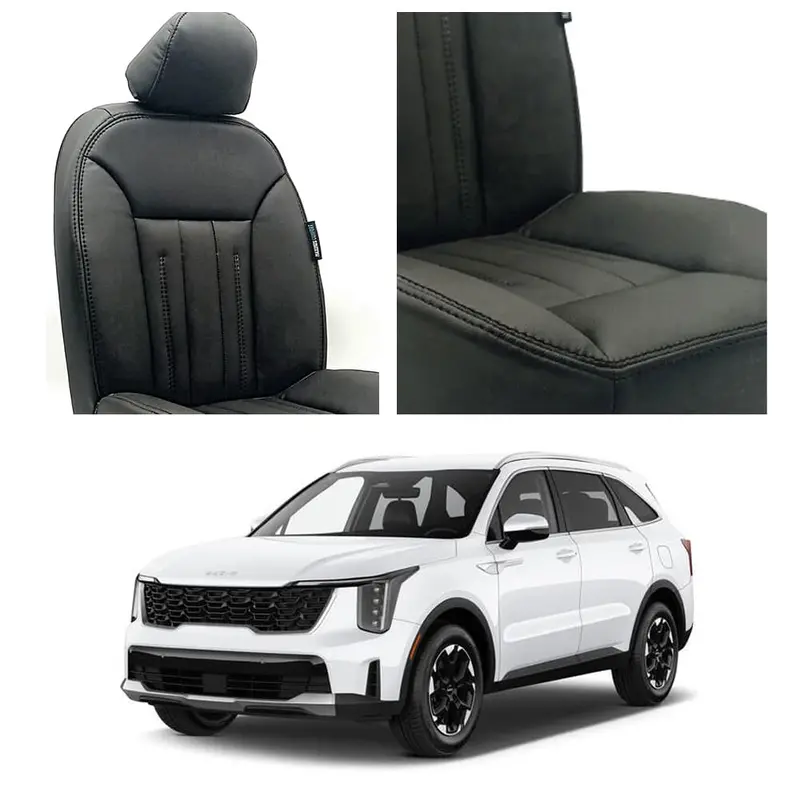 Kia Sorento Audi Design Black Seat Covers 5 Seaters 2025 - 2026 1