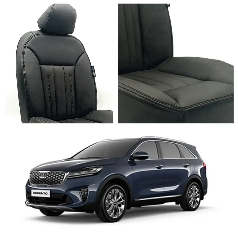 Kia Sorento Audi Design Black Seat Covers 7 Seater 2021 - 2024 1