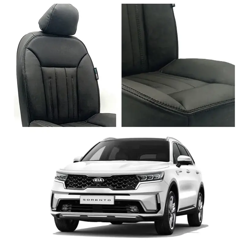 Kia Sorento Audi Design Black Seat Covers 7 Seaters 2025 - 2026 1