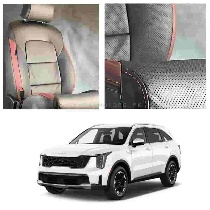 Kia Sorento Breathable Black Red Seat Covers 5 Seaters 2025 - 2026 1