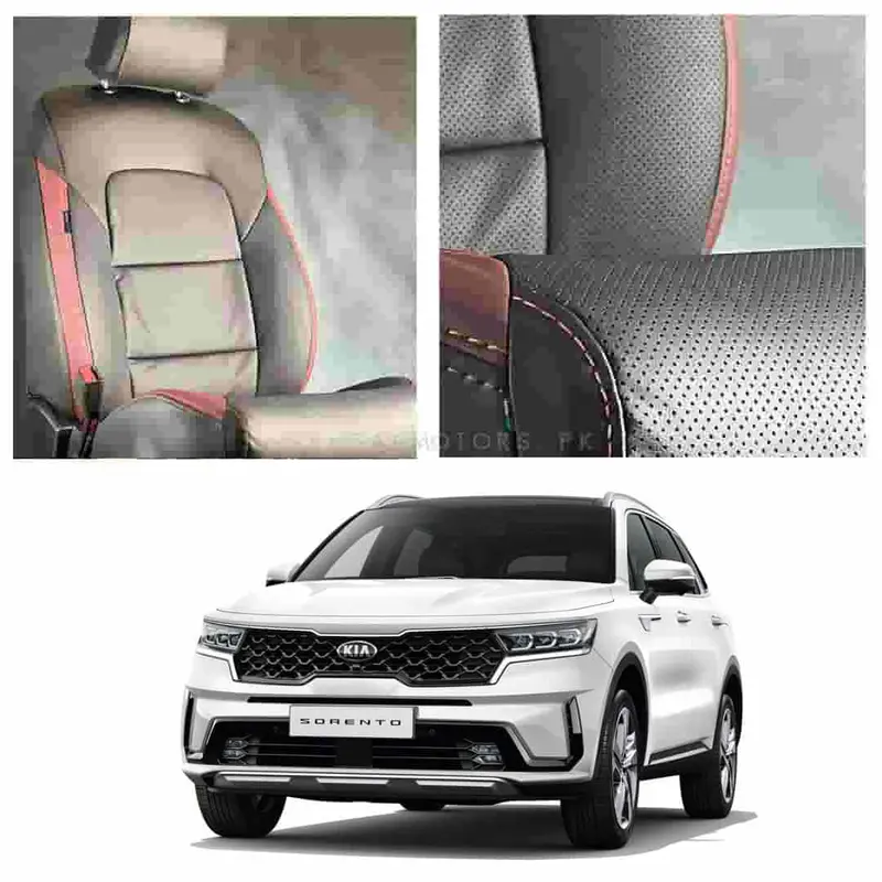 Kia Sorento Breathable Black Red Seat Covers 7 Seaters 2025 - 2026 1