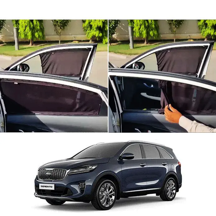 Kia Sorento Custom Fit Retractable Curtains 2021-2024 - Sun Shade - Parda 1