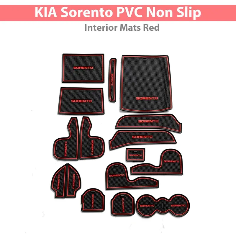 Kia Sorento Pvc Non Slip Interior Mats Red 2020 - 2024 1
