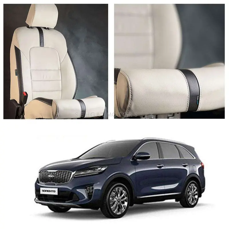 Kia Sorento Type R Beige Black Seat Covers 2021 - 2024 1