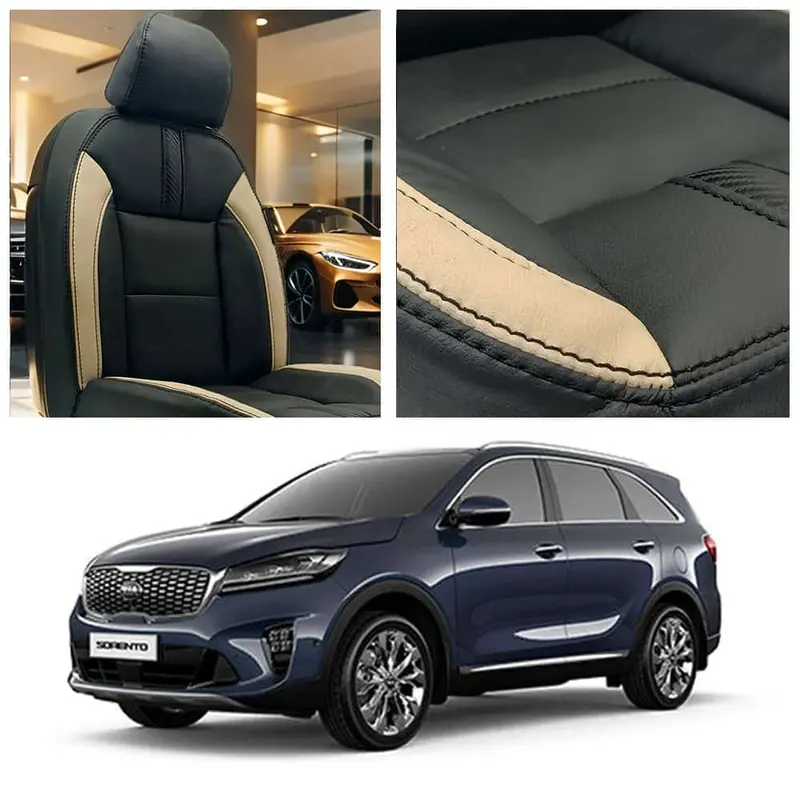 Kia Sorento Type R Black Beige Seat Covers 2021 - 2024 1
